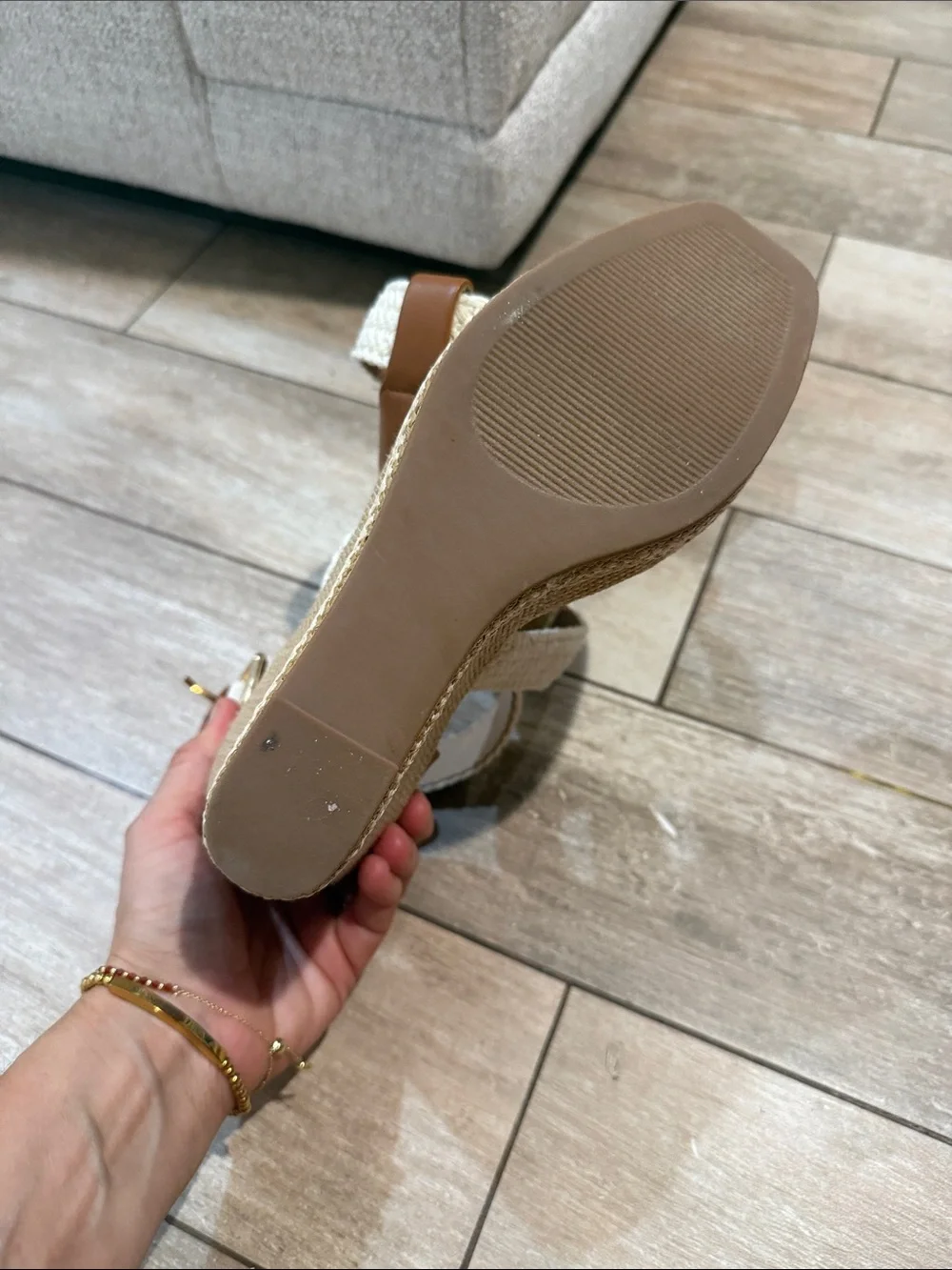 Steve Madden Cream Braided Espadrille Wedge Sandals